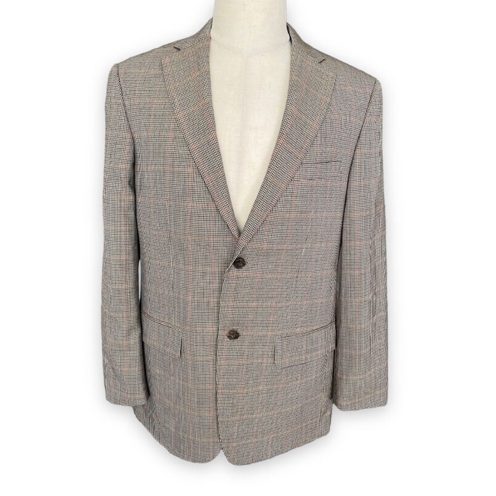 Tasso Elba Blazer Suit Jacket Sport Coat Wool Tan Brown Men's Size 40 R